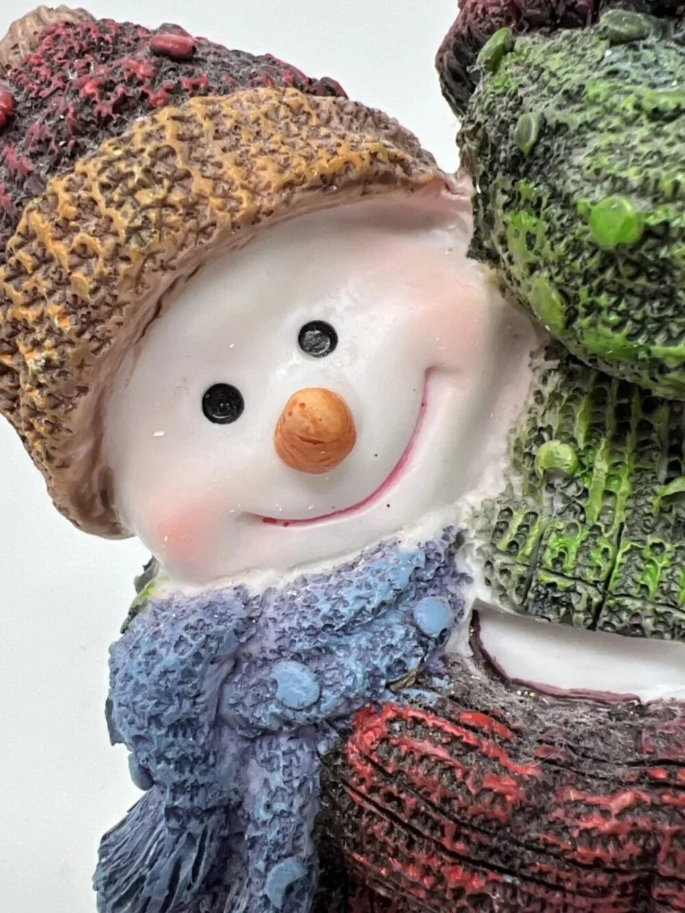 Vintage Home Interiors Stacked Snowmen Votive Candle Holder Resin 2003 10”